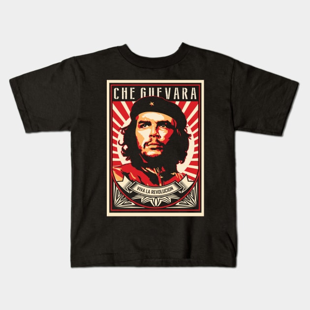 Che Guevara Viva La Revolucion Kids T-Shirt by monolusi